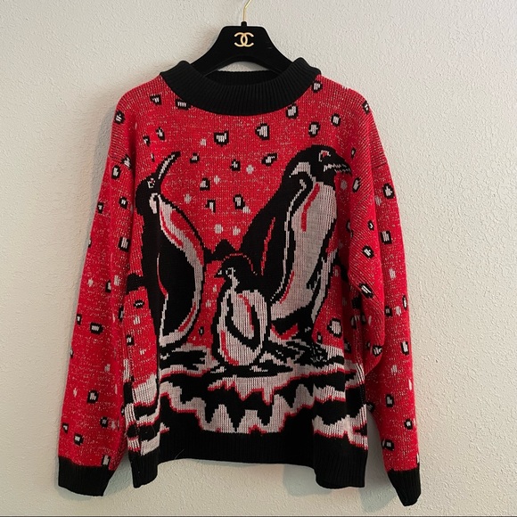 Vintage Sweaters - Vintage Turtle Bay Penguin Sweater